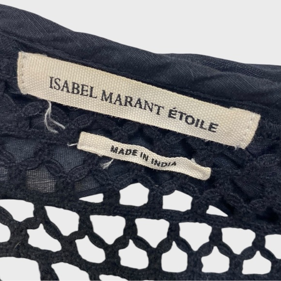 Etoile Isabel Marant Black Lace Voile Cassy Dress Size 38 - Picture 6 of 8